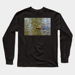 turtle swimming at Trojan pond, near Goble, Oregon Long Sleeve T-Shirt